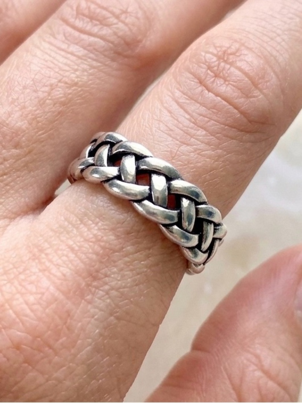 Sterling Silver Braided Open Ring